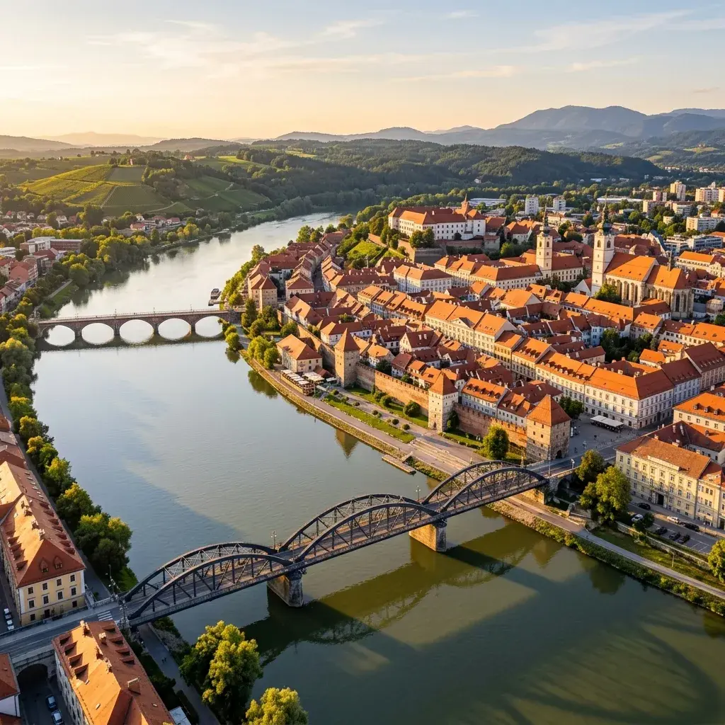 Kombi prevoz putnika Beograd → Maribor — gradsko jezgro, Štajerska